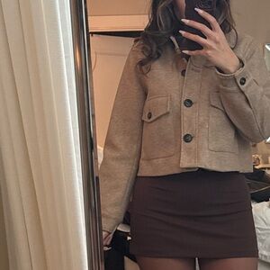 Zara Tan Cropped Jacket